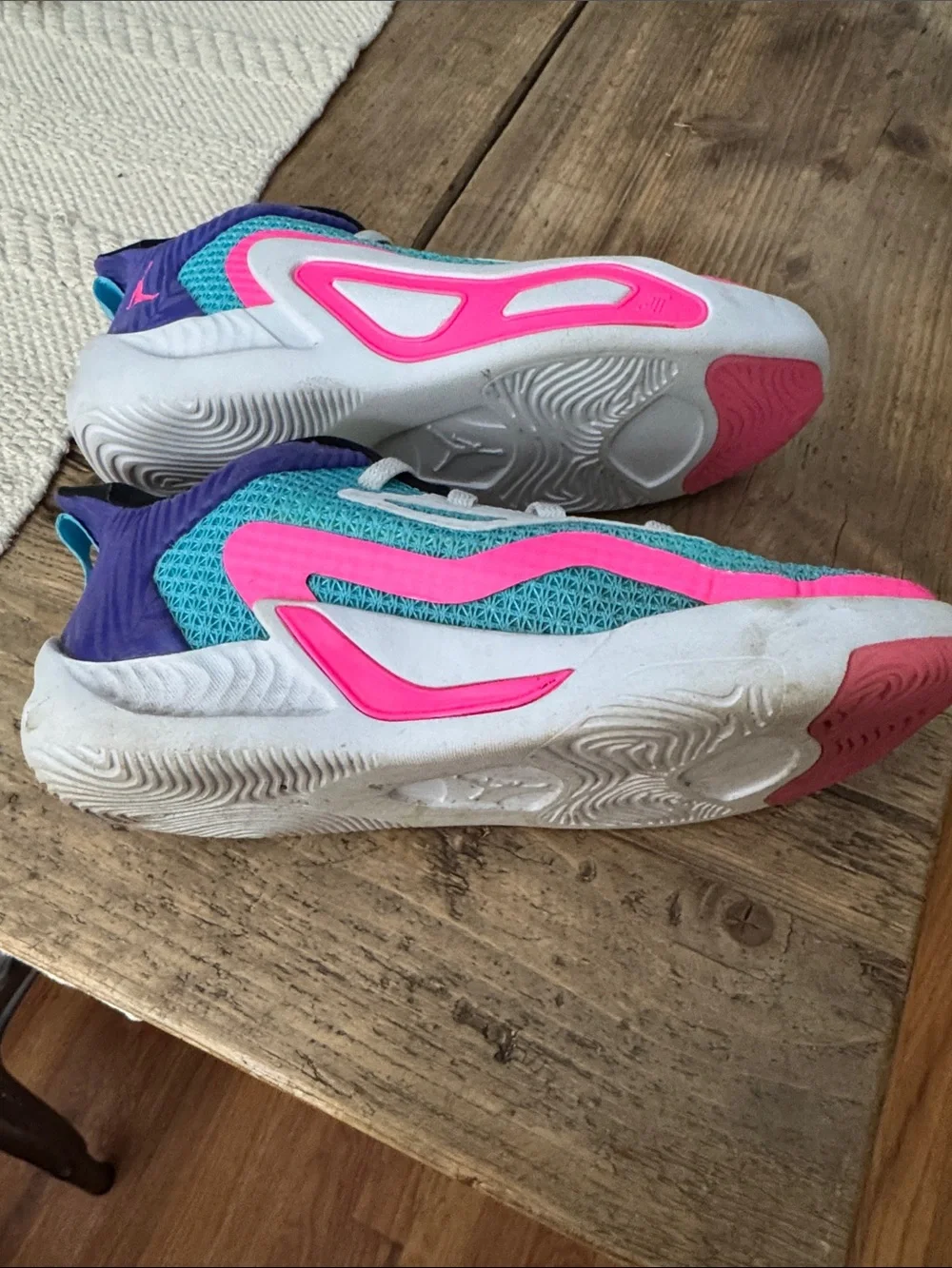 Tatum’s-Kids Athletic Mesh Sneakers in Teal, Lime & Pink